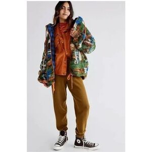 Free People Cozy Campfire Oversized Heavy-Duty Zip-Up Jacket in HEATHER GREY